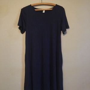 Navy blue tshirt dress with pockets